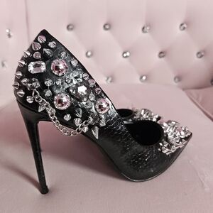 Steve Madden Black Embellished Heels